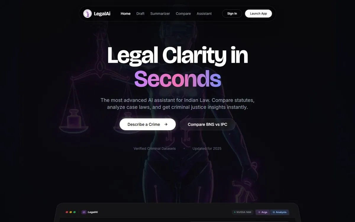 LegalAI landing page